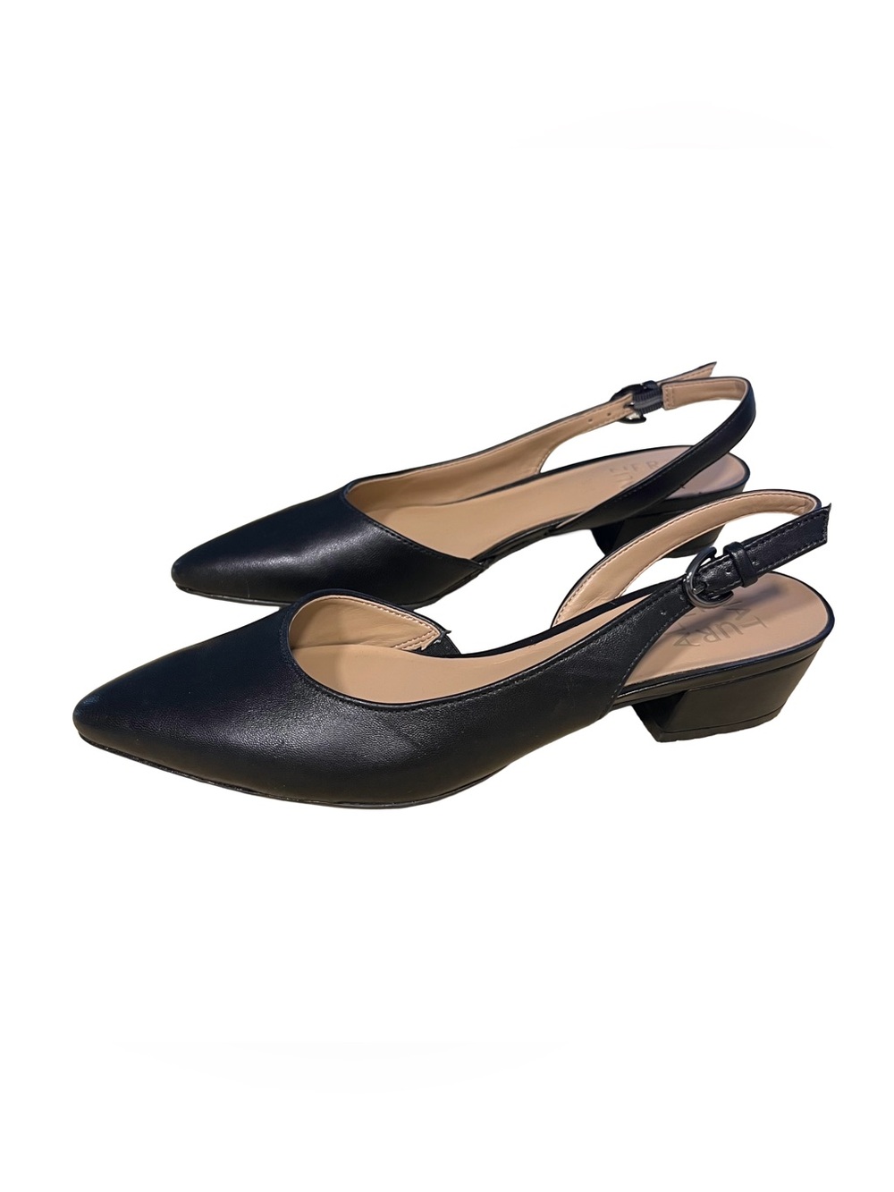 NEW Naturalizer Banks Black Leather Women Sz 6.5 Slingback Pointed Toe Low Heel